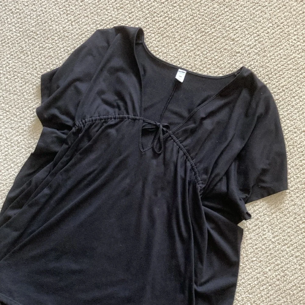 Old Navy Swim Cover Up Black Like New Size Small Ruched Drawstring Soft Stretch